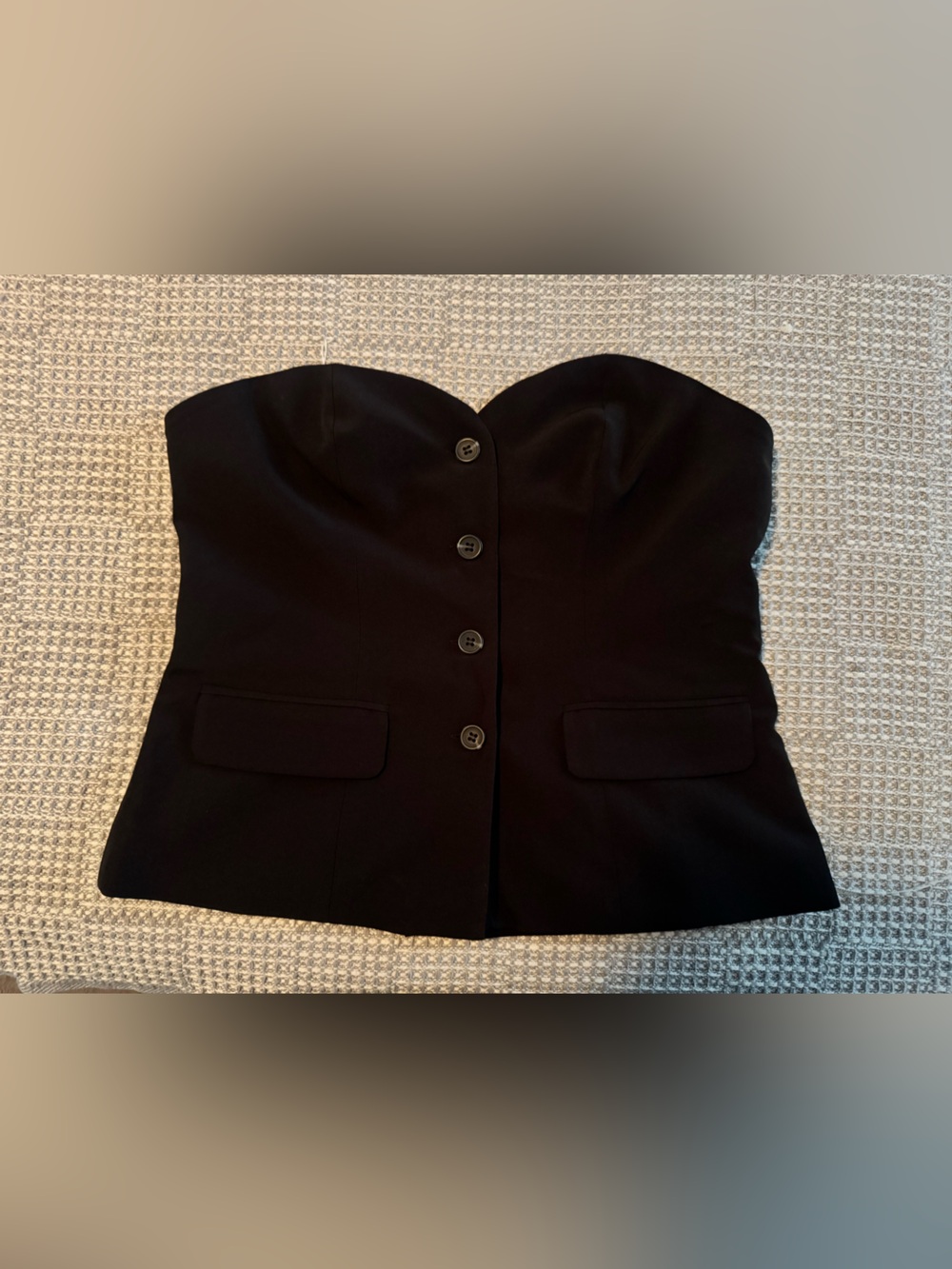 Black Strapless Vest Sz L
